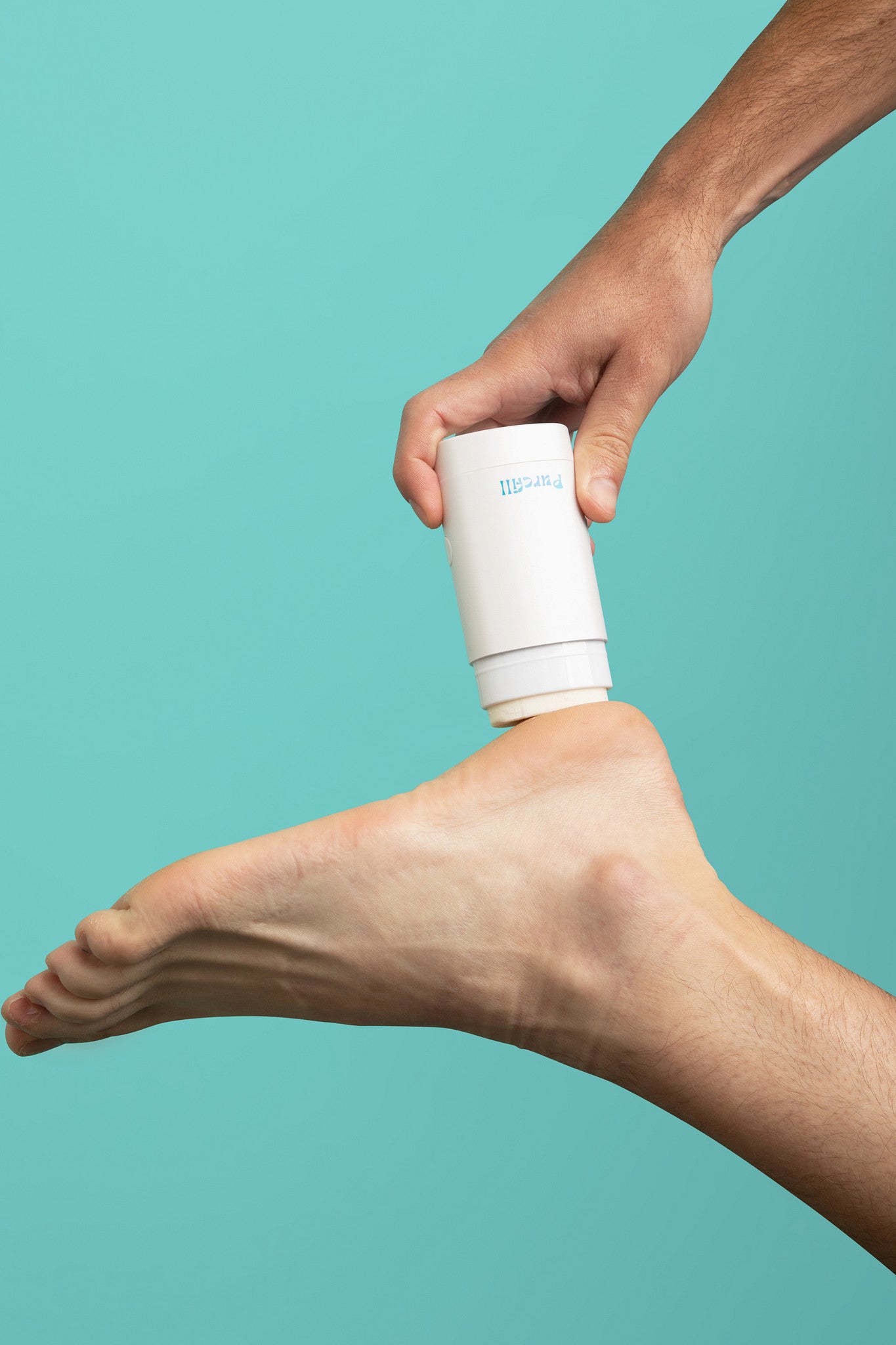 Purefill White Opal Stick With Bod Pod Being Used On Foot Heel