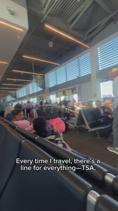 A woman content creator sharing why she likes using Purefill whole body deodorant for travel